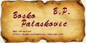 Boško Palasković vizit kartica